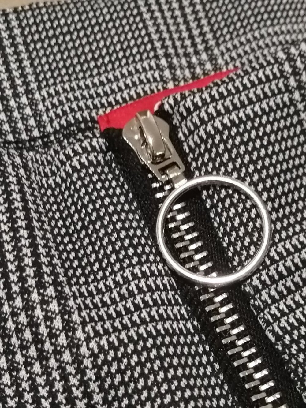 Guess Glen Plaid Trousers with Burgundy/White Stripe - Picture 4 of 8